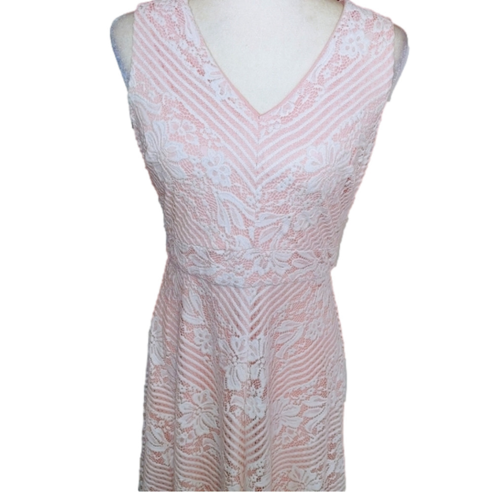 Sandra Darren Floral Lace Dress 10